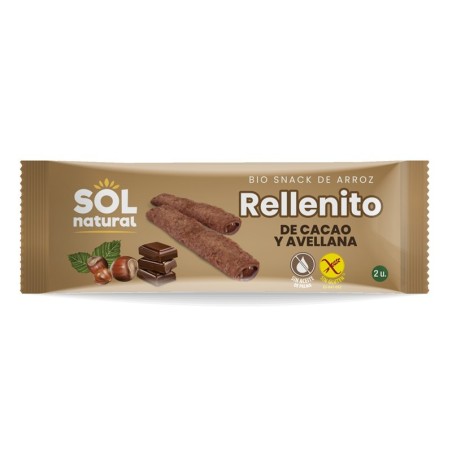 Rellenito chocolate y avellanas sin gluten SOL NATURAL 25 gr BIO