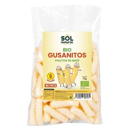 Gusanitos maiz sin gluten SOL NATURAL 70 gr BIO