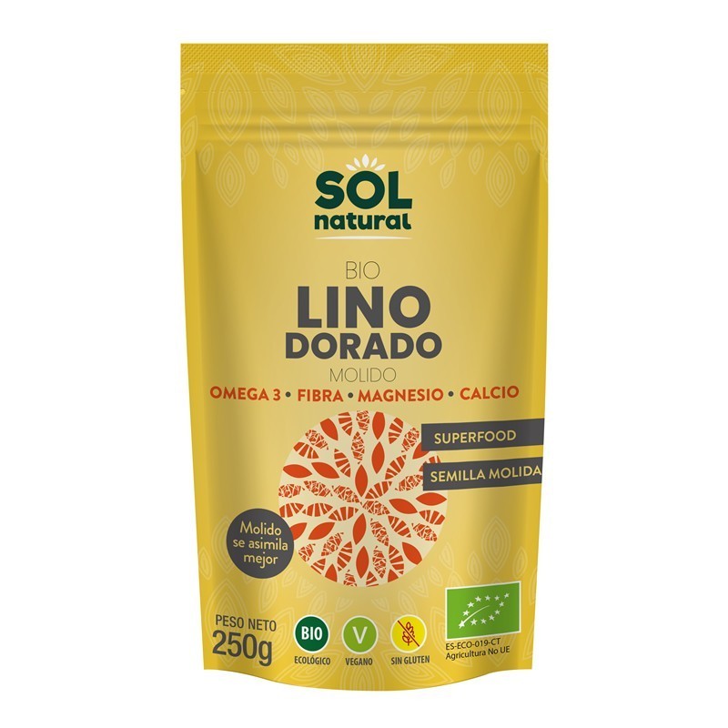 Semillas lino doradas molida SOL NATURAL 250 gr BIO