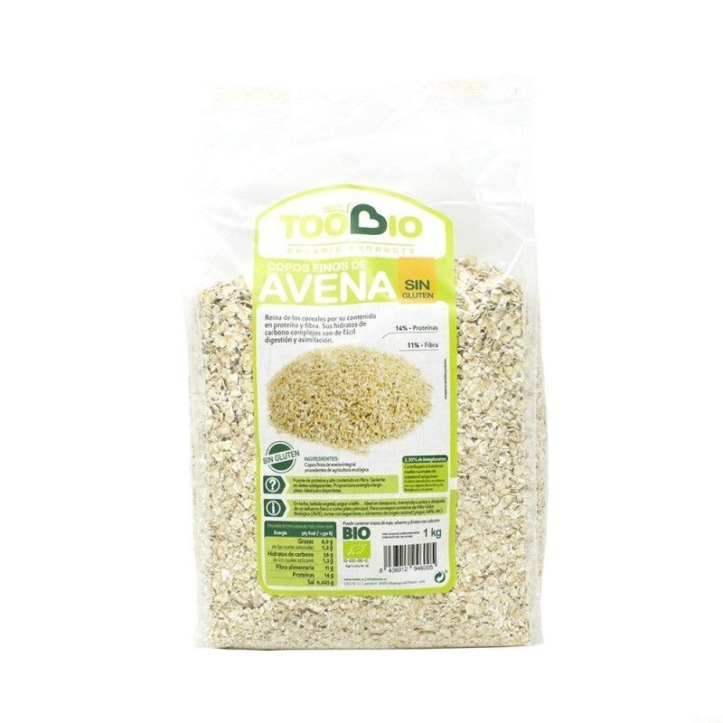 Copos avena finos sin gluten TOO BIO 500 gr BIO