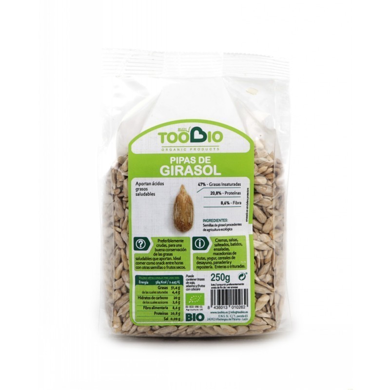 Pipas girasol sin gluten TOO BIO 250 gr BIO