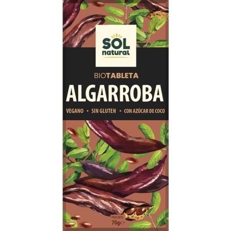 Chocolate algarroba SOL NATURAL 70 gr BIO