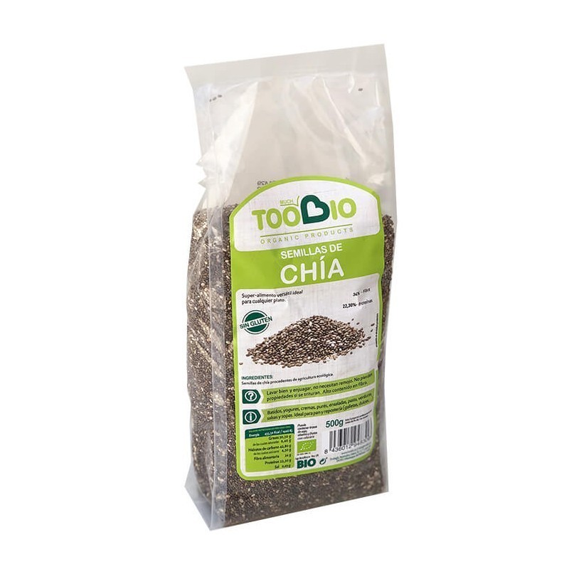 Semillas chia sin gluten TOO BIO 500 gr BIO