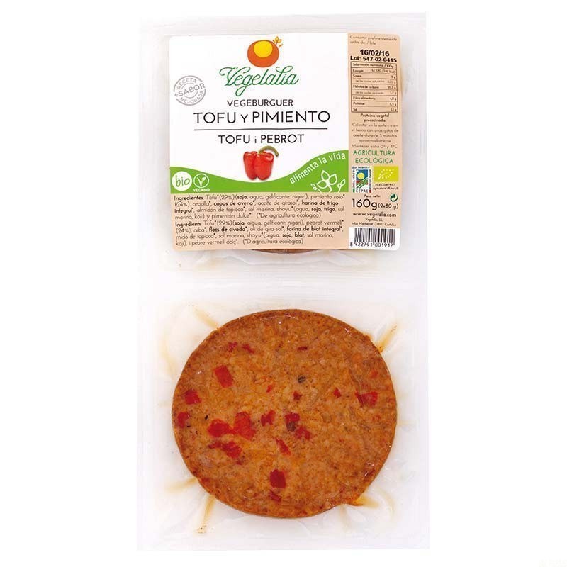 Vegeburger tofu pimiento rojo VEGETALIA 160 gr