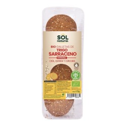 Galleta trigo sarraceno chia quinoa curcuma SOL NATURAL 175 gr BIO