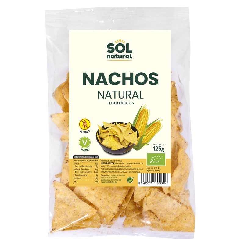 Nachos maiz natural SOL NATURAL 125 gr BIO