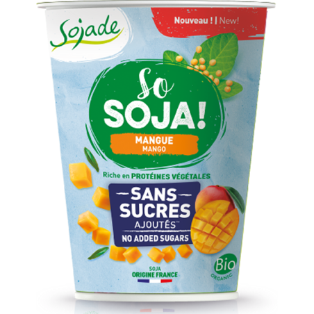 Yogur soja mango sin azucar SOJADE 400 gr BIO