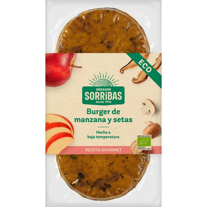 Hamburguesa manzana setas vegana SORRIBAS 160 gr BIO