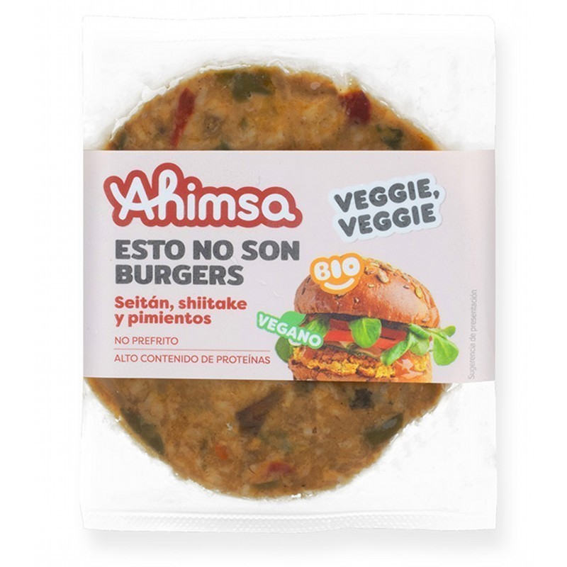 Hamburguesa seitan shitake pimiento AHIMSA 160 gr BIO