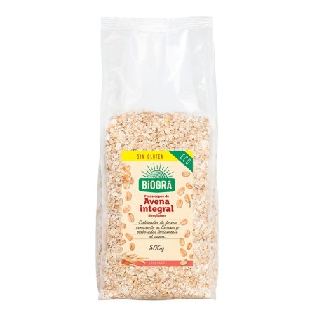 Copos avena finos integrales sin gluten BIOGRA 500 gr BIO