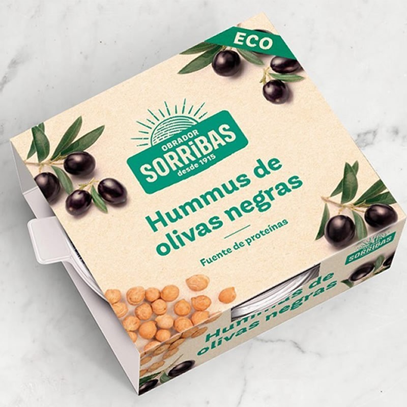 Hummus aceitunas de aragon vegano SORRIBAS 240 gr BIO