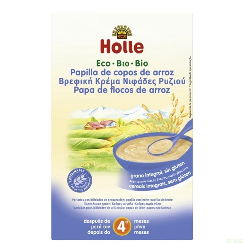 Papilla copos arroz HOLLE 250 gr ECO